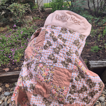 Custom made Pillowcase and cot quilt set