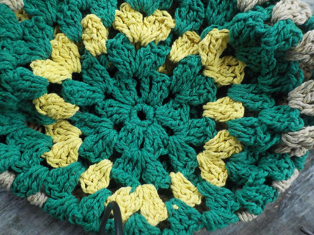 crocheted shopping bag made from cotton