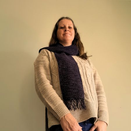 Handwoven scarf 100% Bendigo wool in Navy