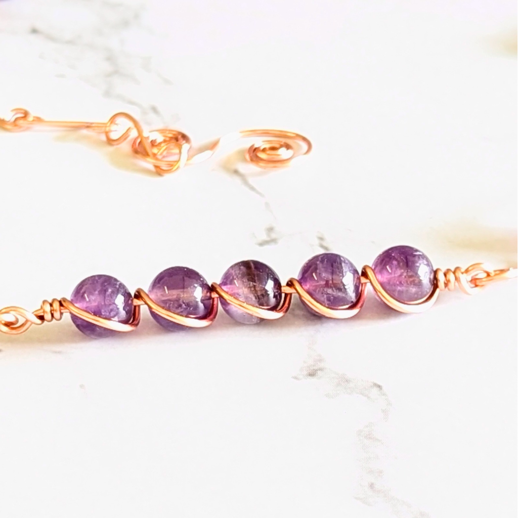 Amethyst crystal intention suncatcher - Peace & creativity - Handmade gift