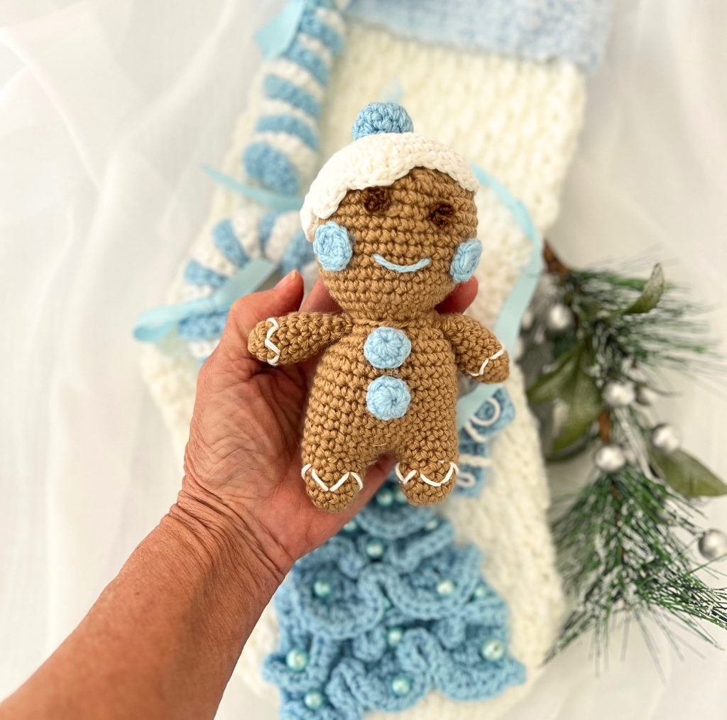 Handmade Crochet Baby Christmas Stockings 42cms
