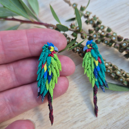 Swift Parrot Studs