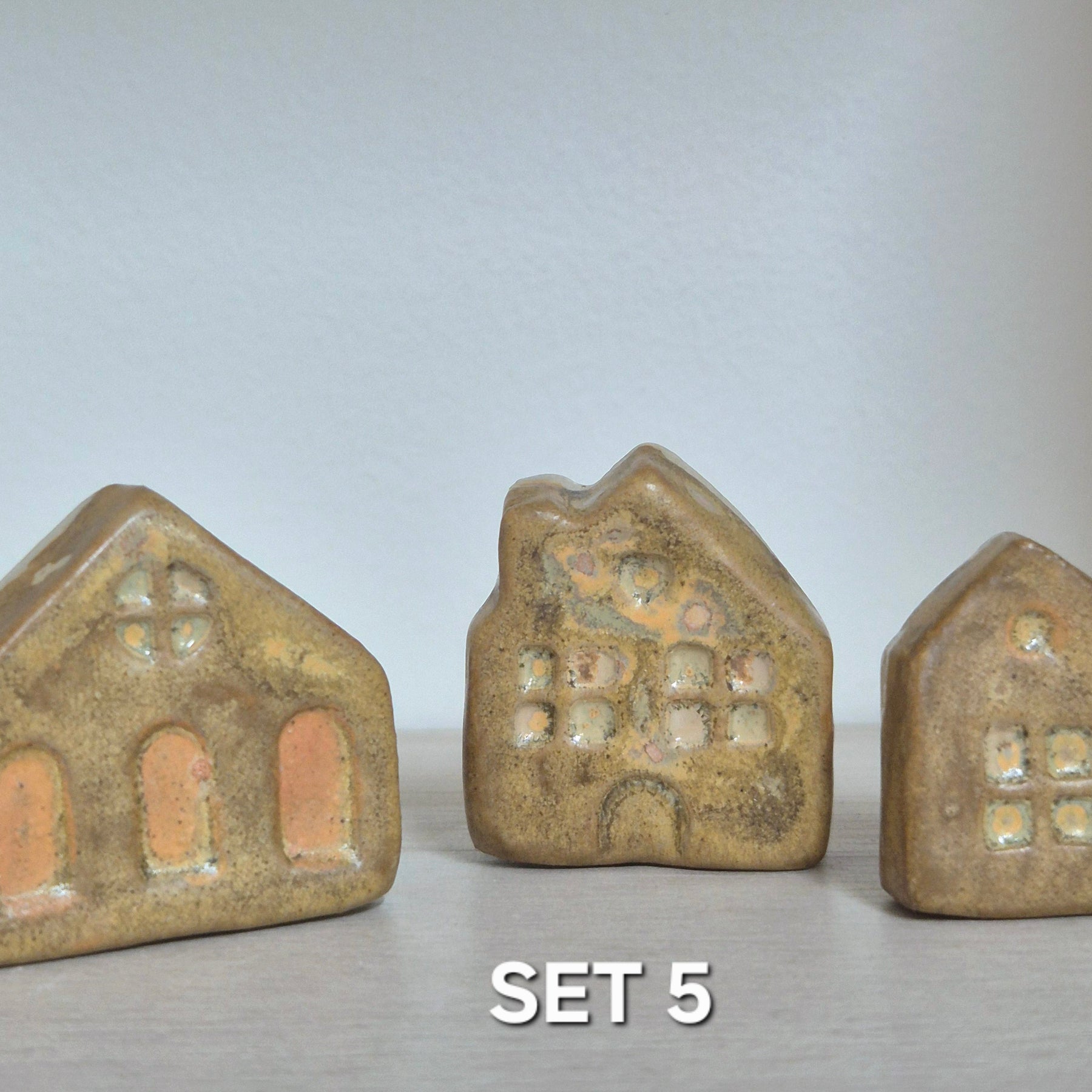 Handmade Ceramic Miniature Houses - Set of Three - Mothers Day Gift