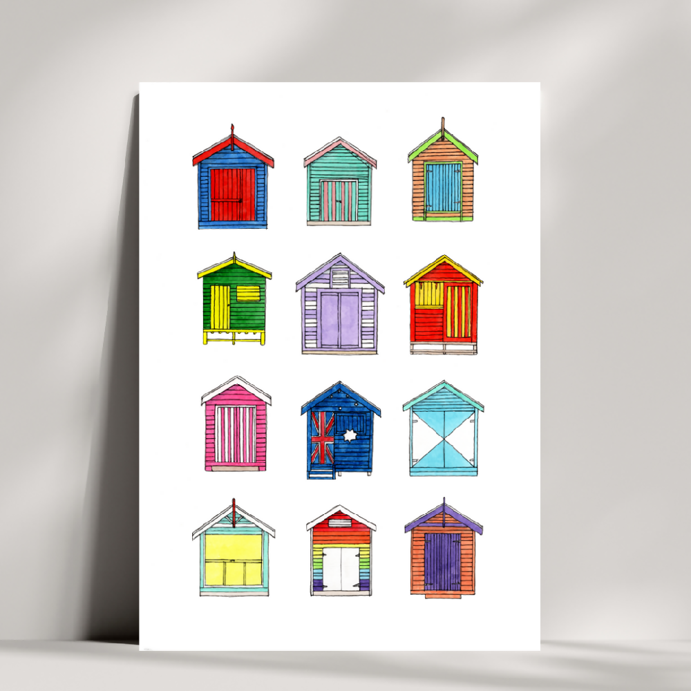 art print - melbourne series - brighton bathing boxes