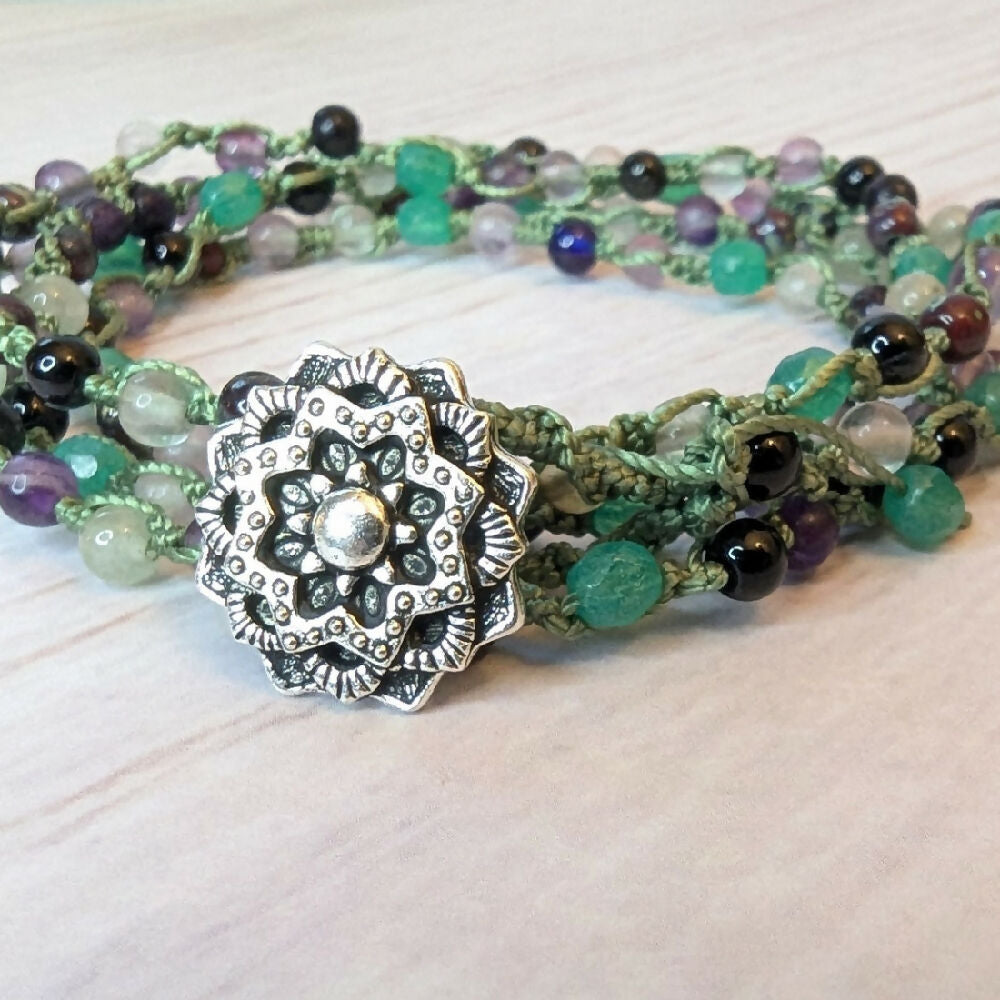 Gemstone bracelet | beaded bracelet | macrame bracelet