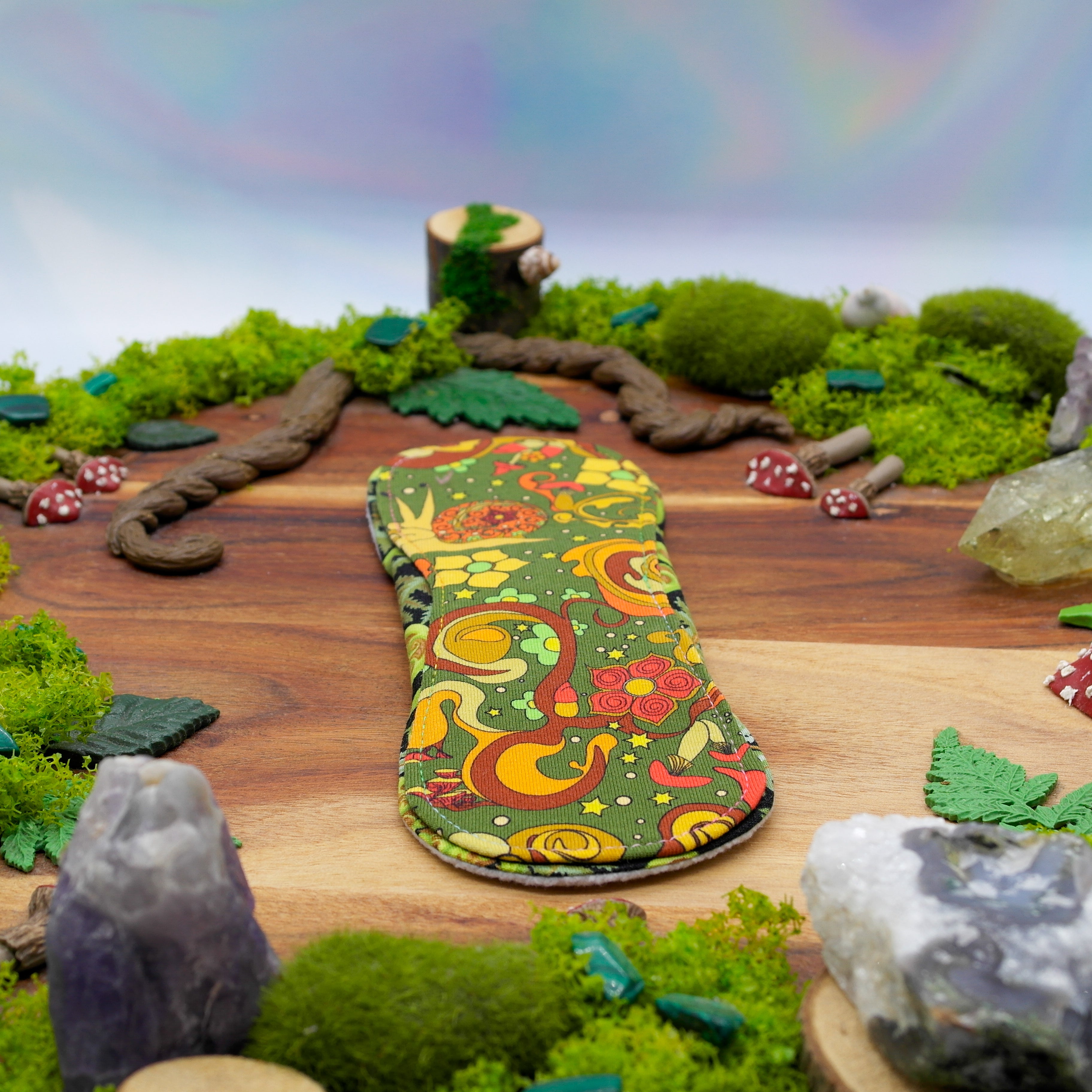 Ecofriendly reusable cloth pad 8" Heavy (mishmash) - unfurling