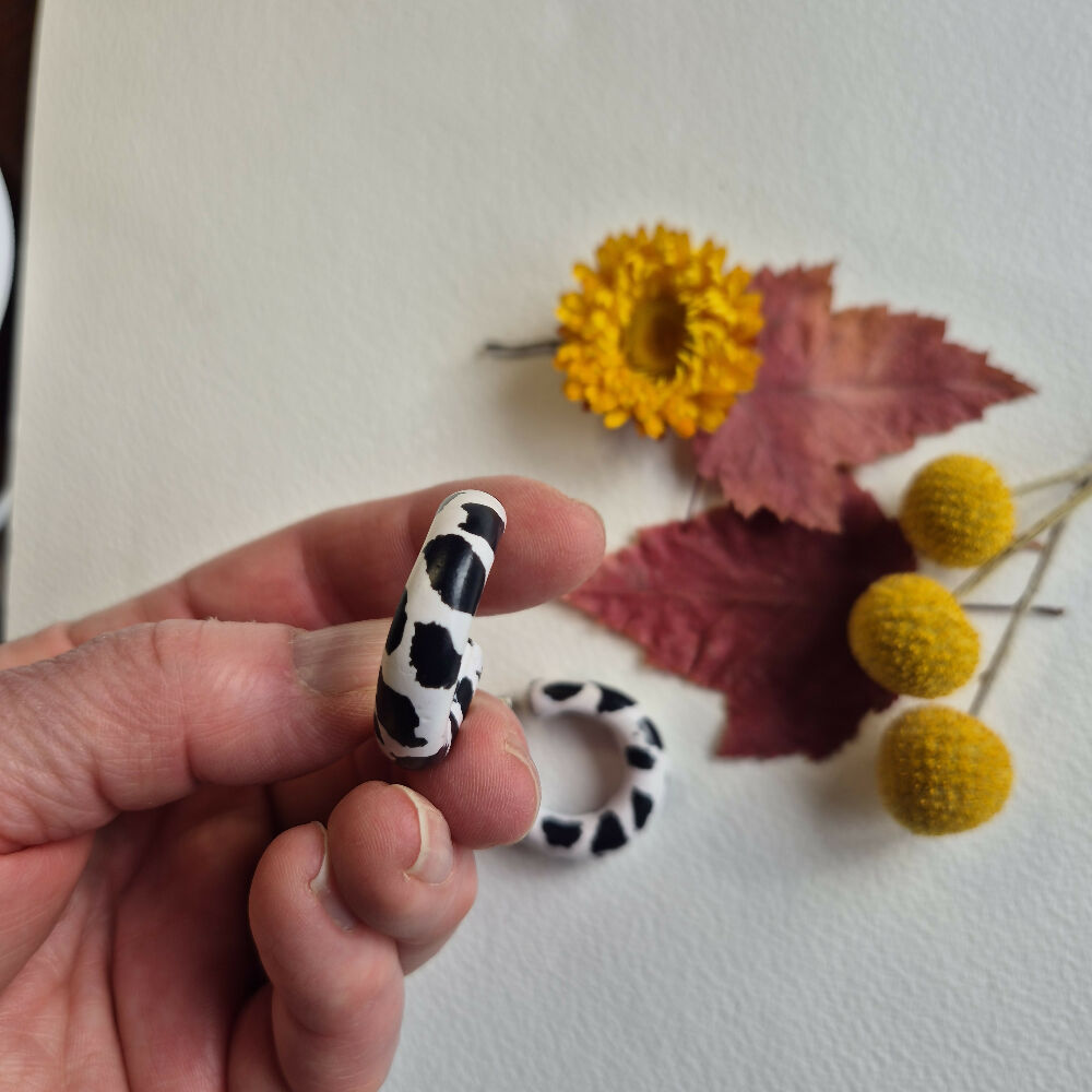 Moo Cow Hoop Earrings