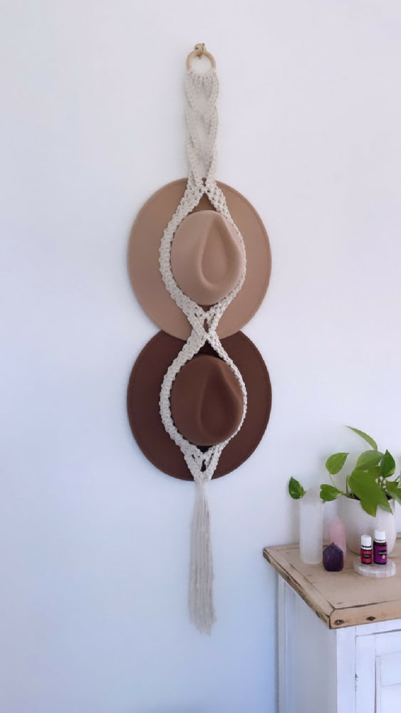 Macrame Double Hat Hanger