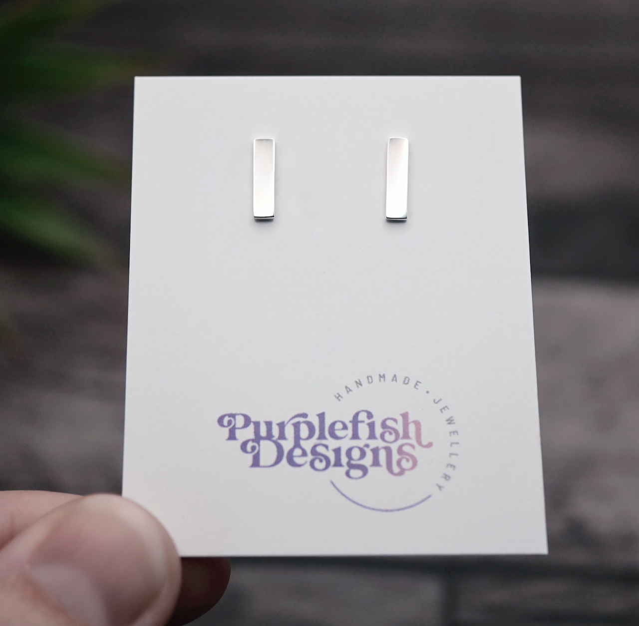 Gift Set - Silver Square Studs and Silver Bar Studs - Sterling Silver