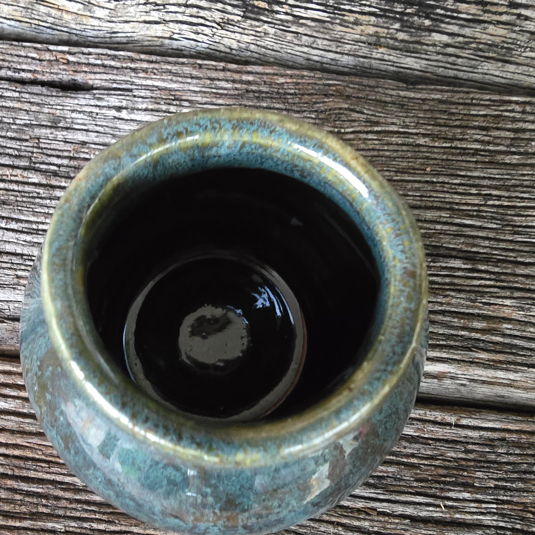 Drippy green vase