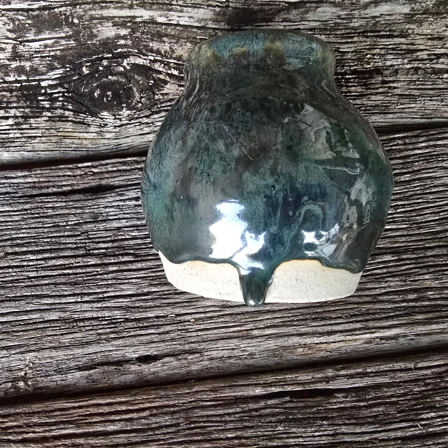 Drippy green vase
