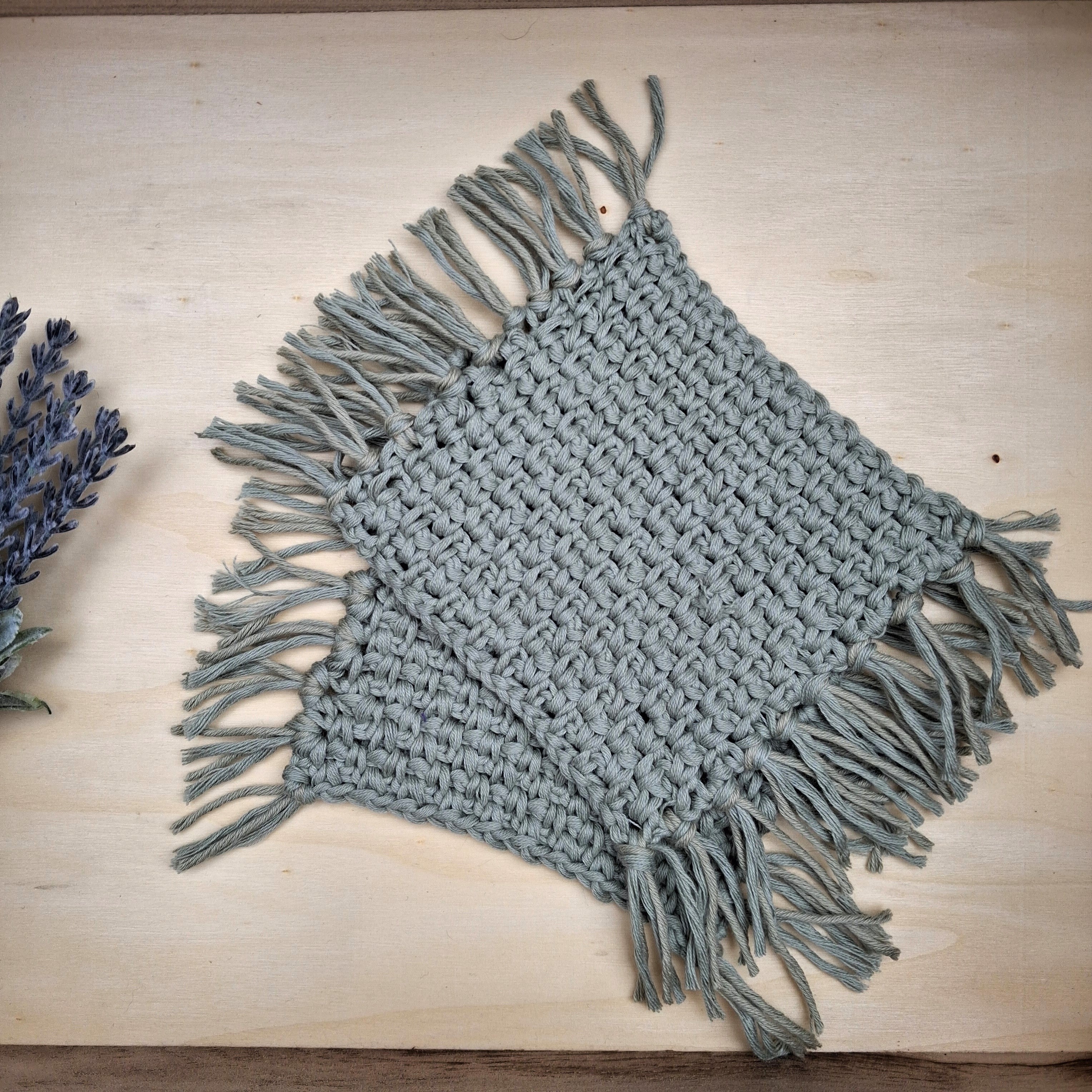 Handmade Crochet Mug Rugs Set of 2 - Cotton