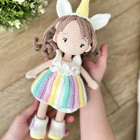 Custom Crochet | Unicorn Doll | Starlight | 25cm | Made To Order