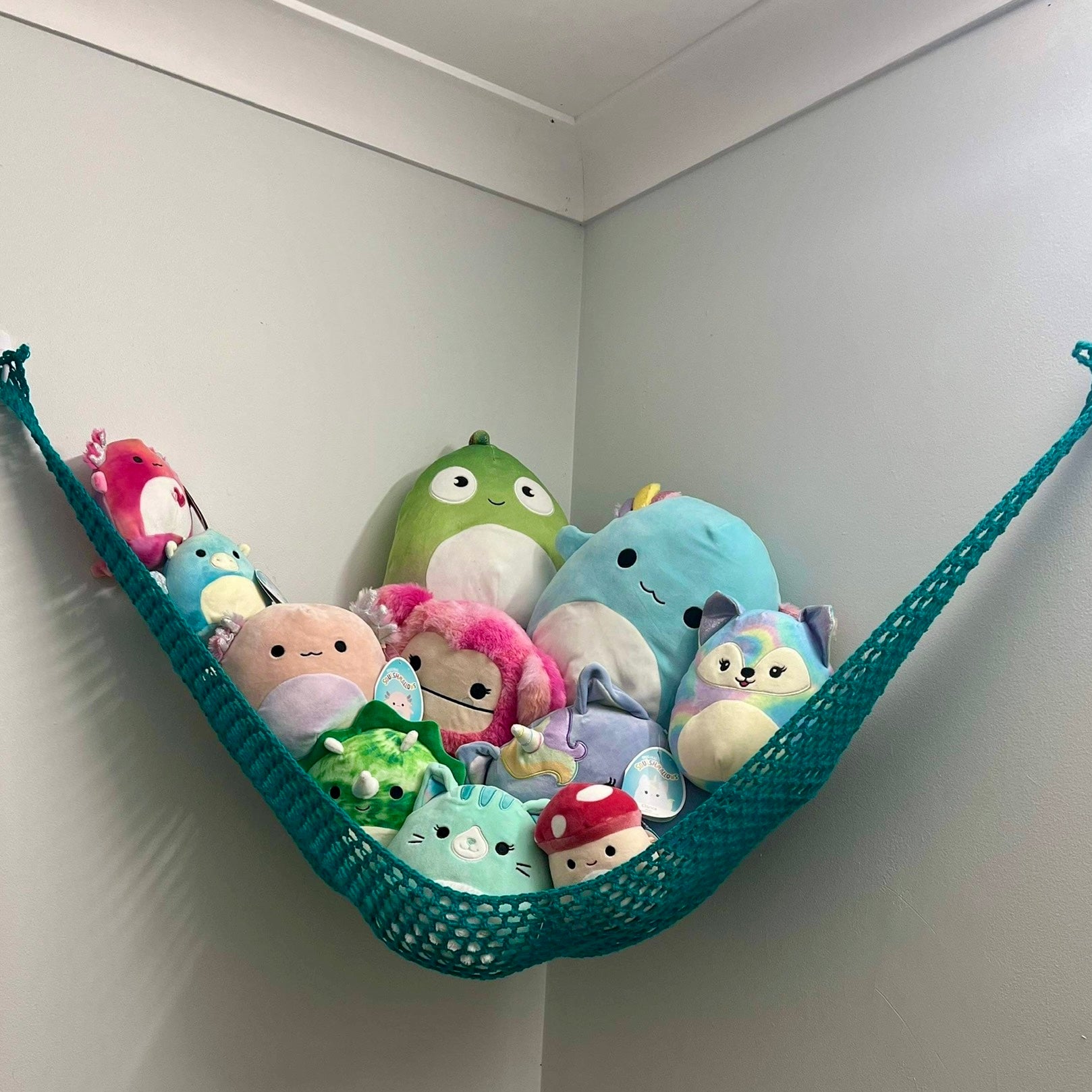 Handmade Crochet Toy Hammock – Soft Toy Storage for Kids Rooms