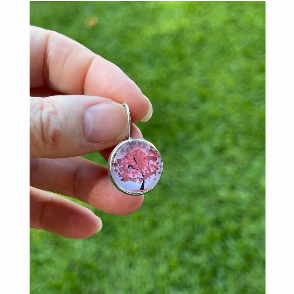 Tree of Life Earrings in Pretty Pink