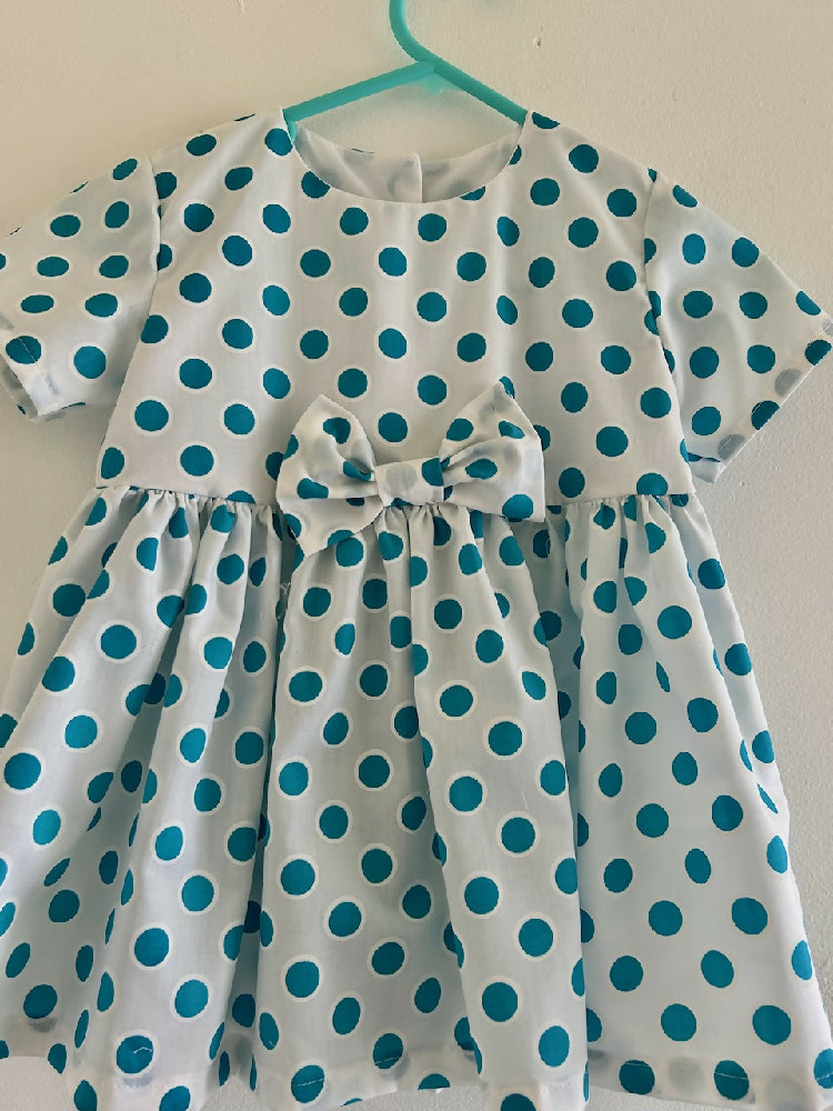 Blue dots dress size 1