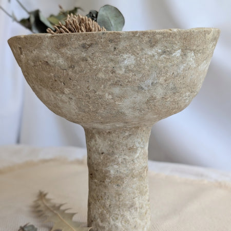 Handmade Pedestal Bowl – Paper Clay & Air Dry Clay Vessel – Eco Friendly Home Decor – Botanical Display Bowl Australia
