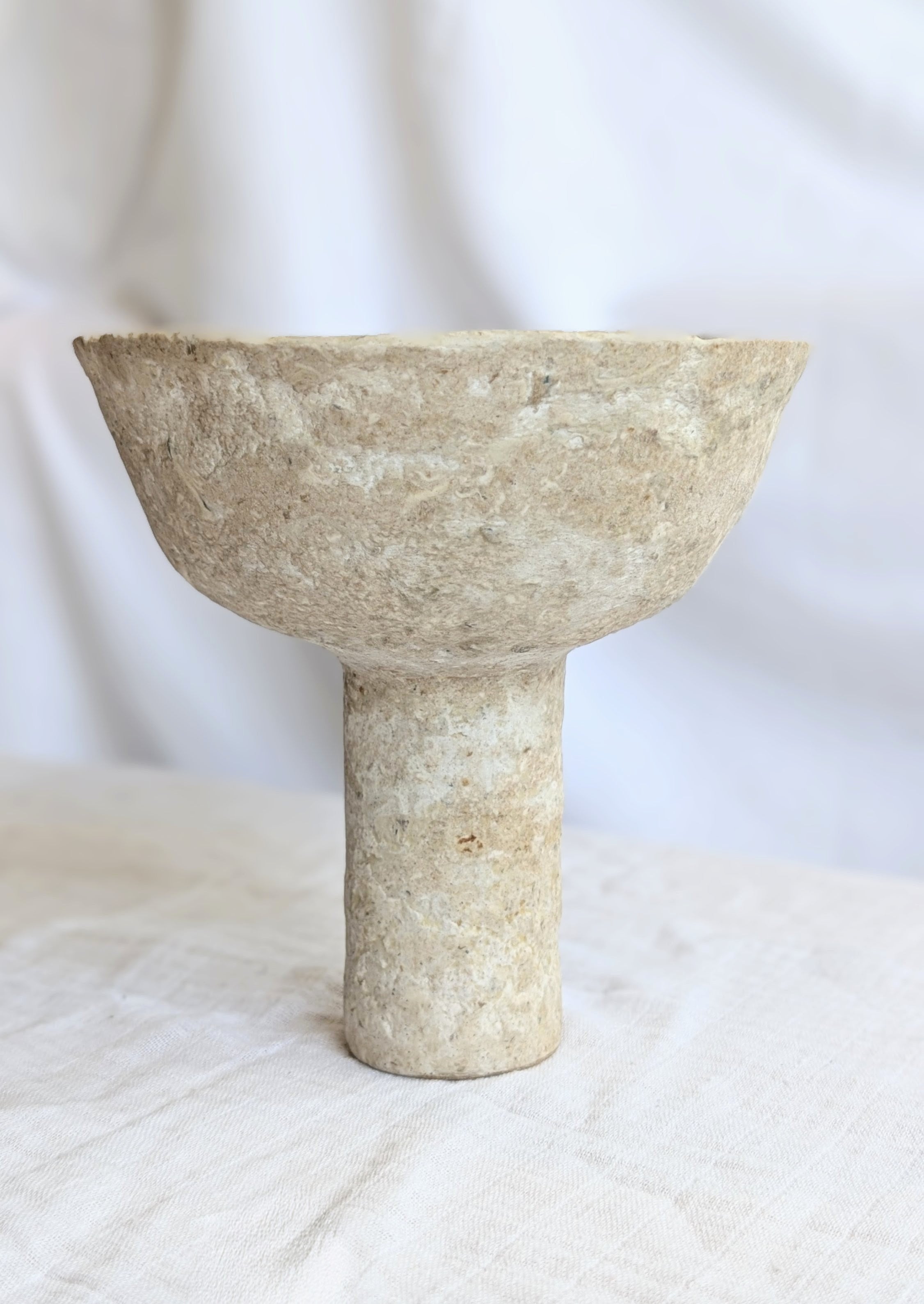 Handmade Pedestal Bowl – Paper Clay & Air Dry Clay Vessel – Eco Friendly Home Decor – Botanical Display Bowl Australia