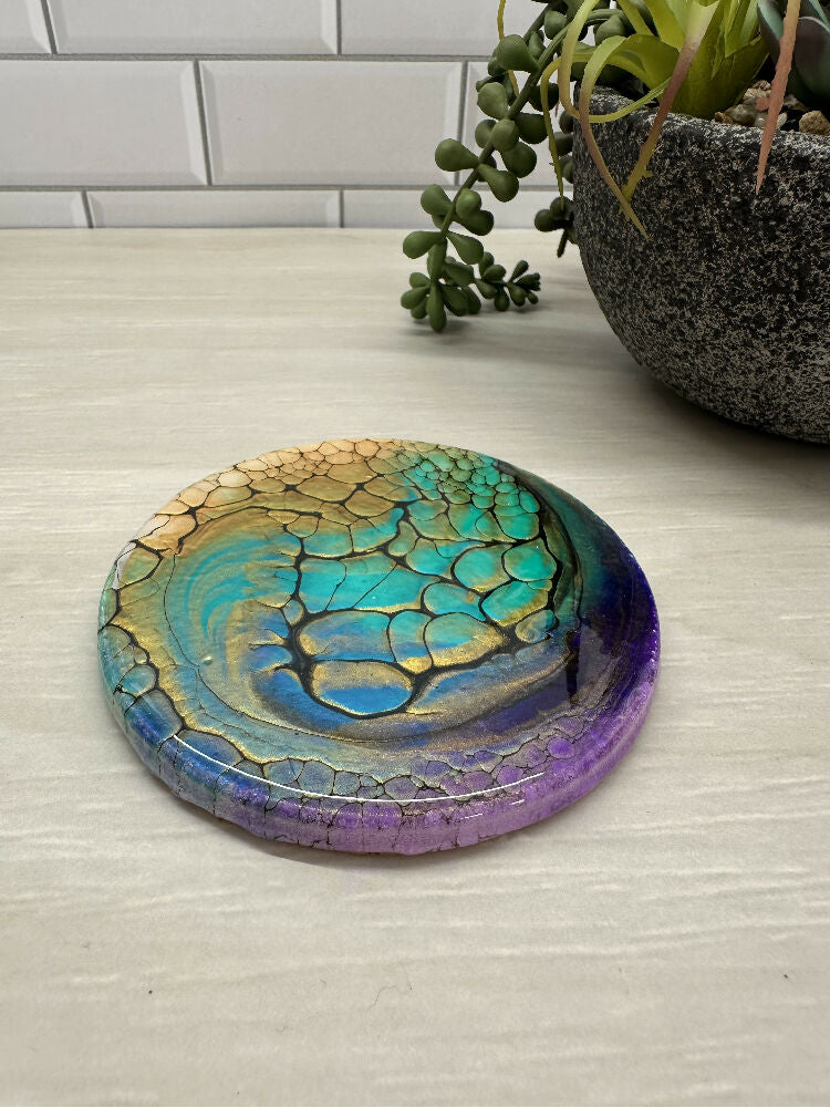 Handmade, Hand-painted Resin-coated Coasters