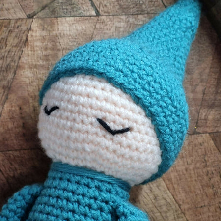 Handmade crochet sleepyhead doll plush toy