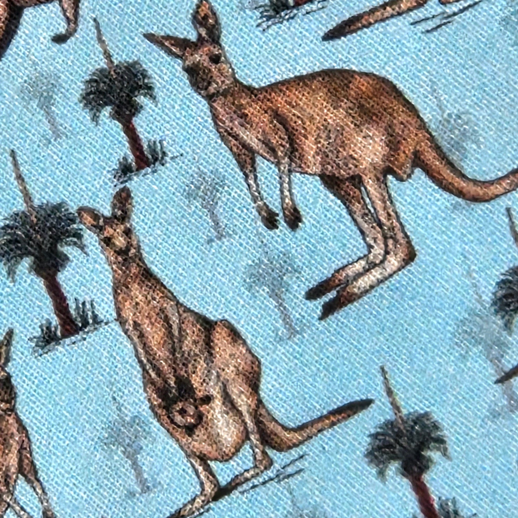 Sunglasses Pouch in Blue fabric with kangaroos