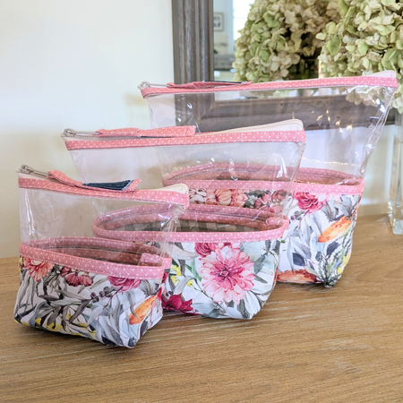 Travel Pouch, Clear Jewellery Bag Australian flora