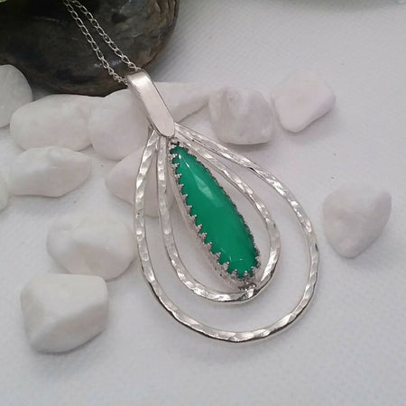 Sterling Silver and lovely green chardony gemstone