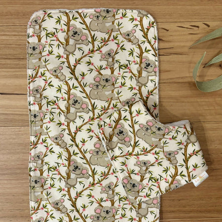Baby Bib and Burp Cloth Set - Climbing Koalas