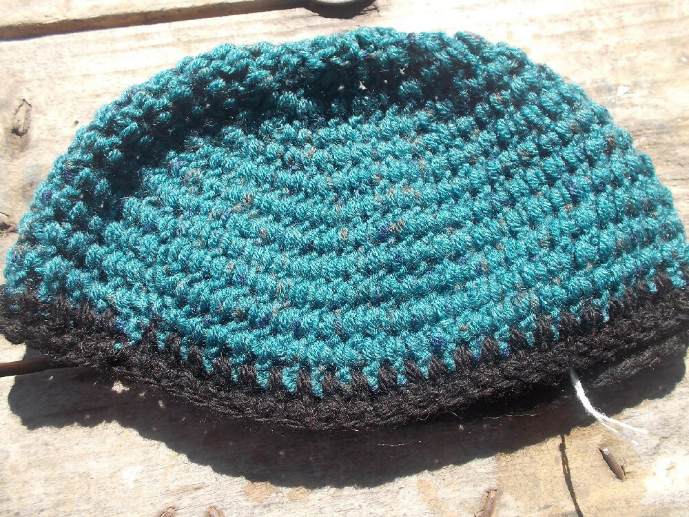 simple crocheted cloche made from pure wool