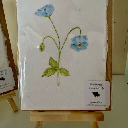 Blue Poppy Seeded Paper Greeting Card