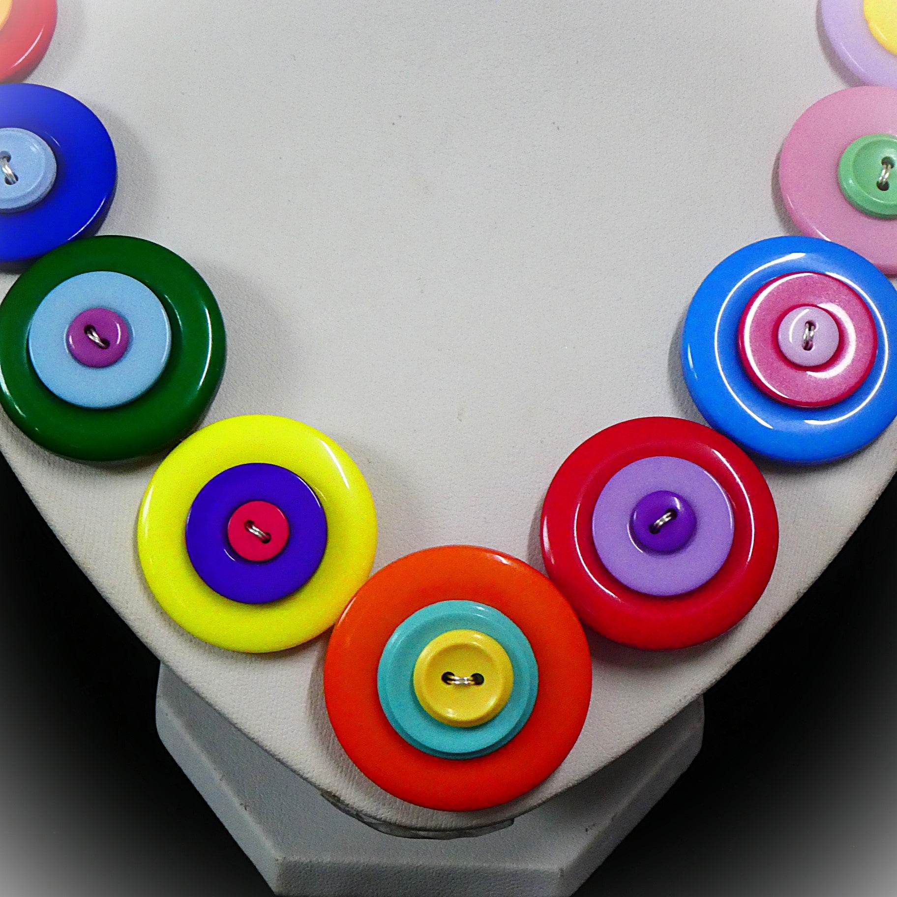 Colourful Button necklace - Bright and Beautiful