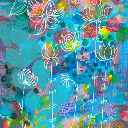 Original Hand Painted Art: Tranquillity Garden