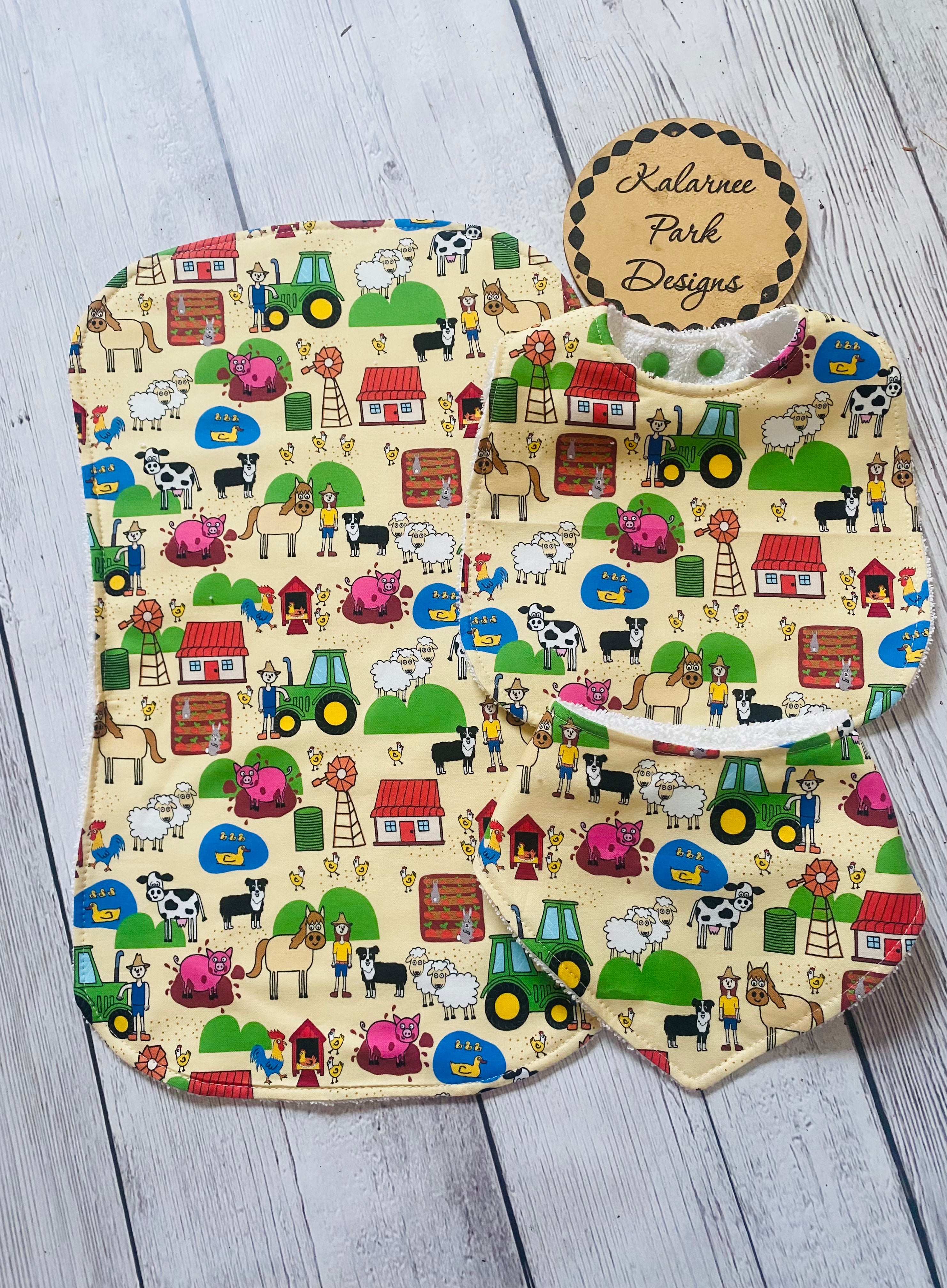 Bib and Burp cloth Sets Country Collection