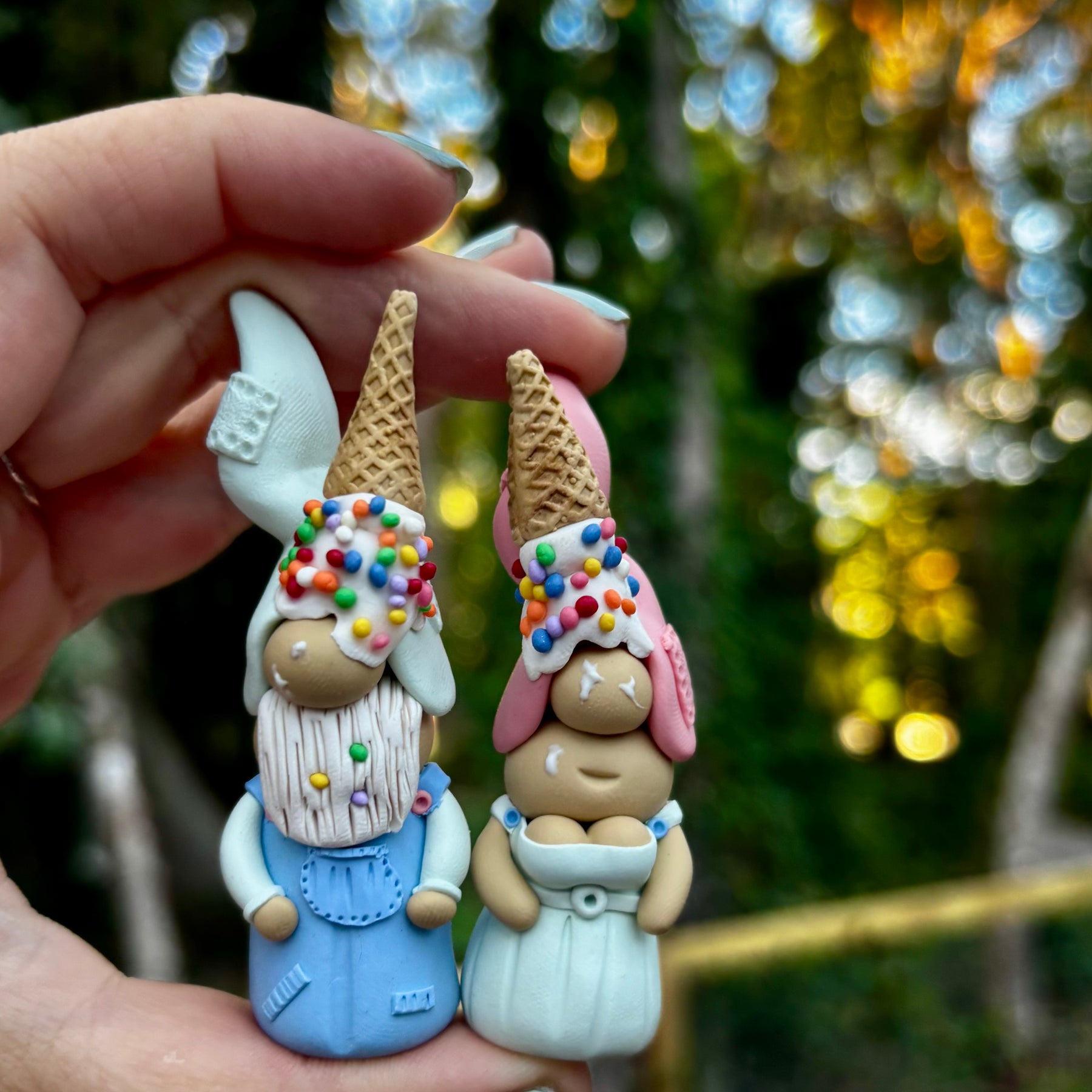 Tiny Gnomes pair - Ice cream sprinkles