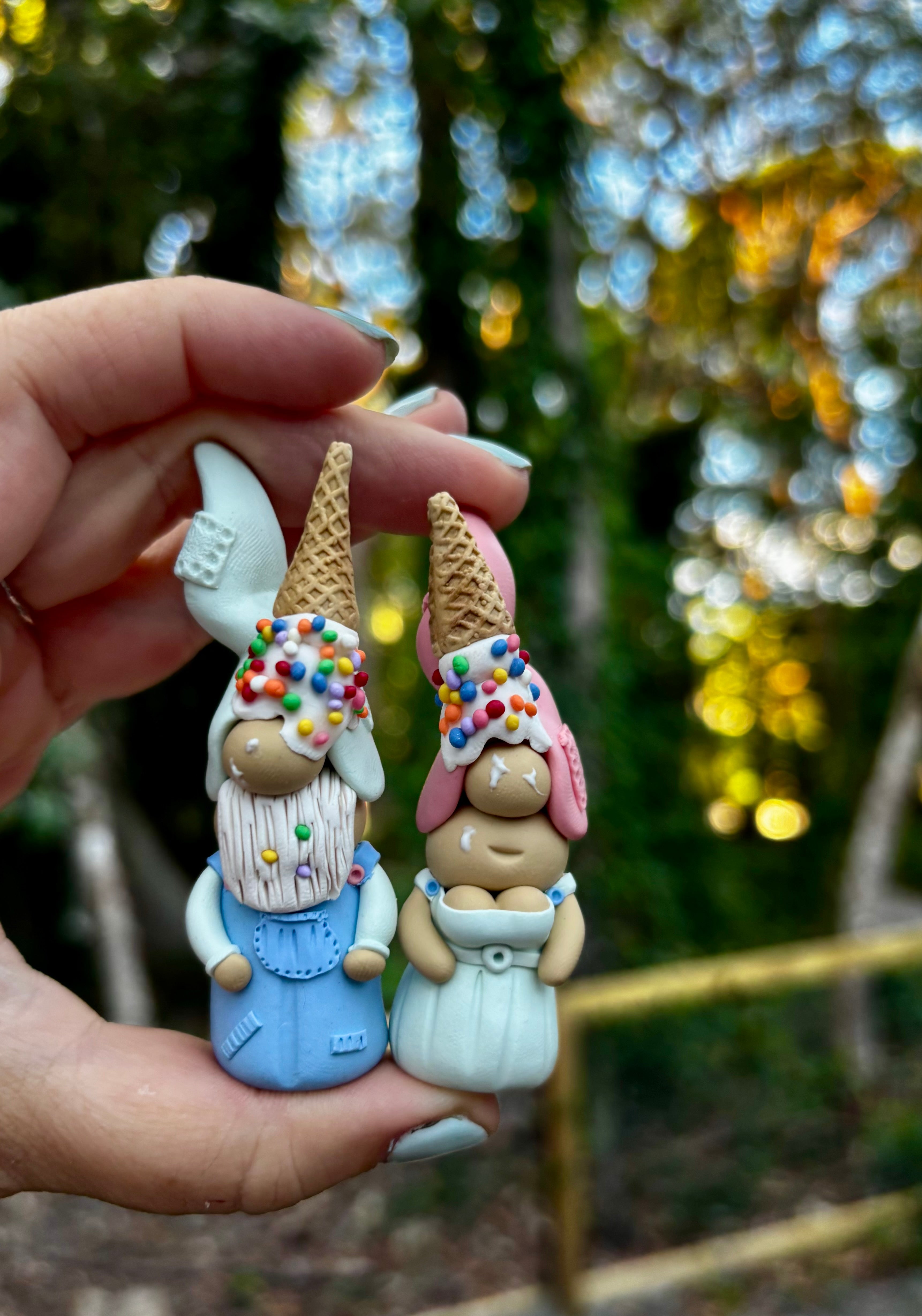 Tiny Gnomes pair - Ice cream sprinkles