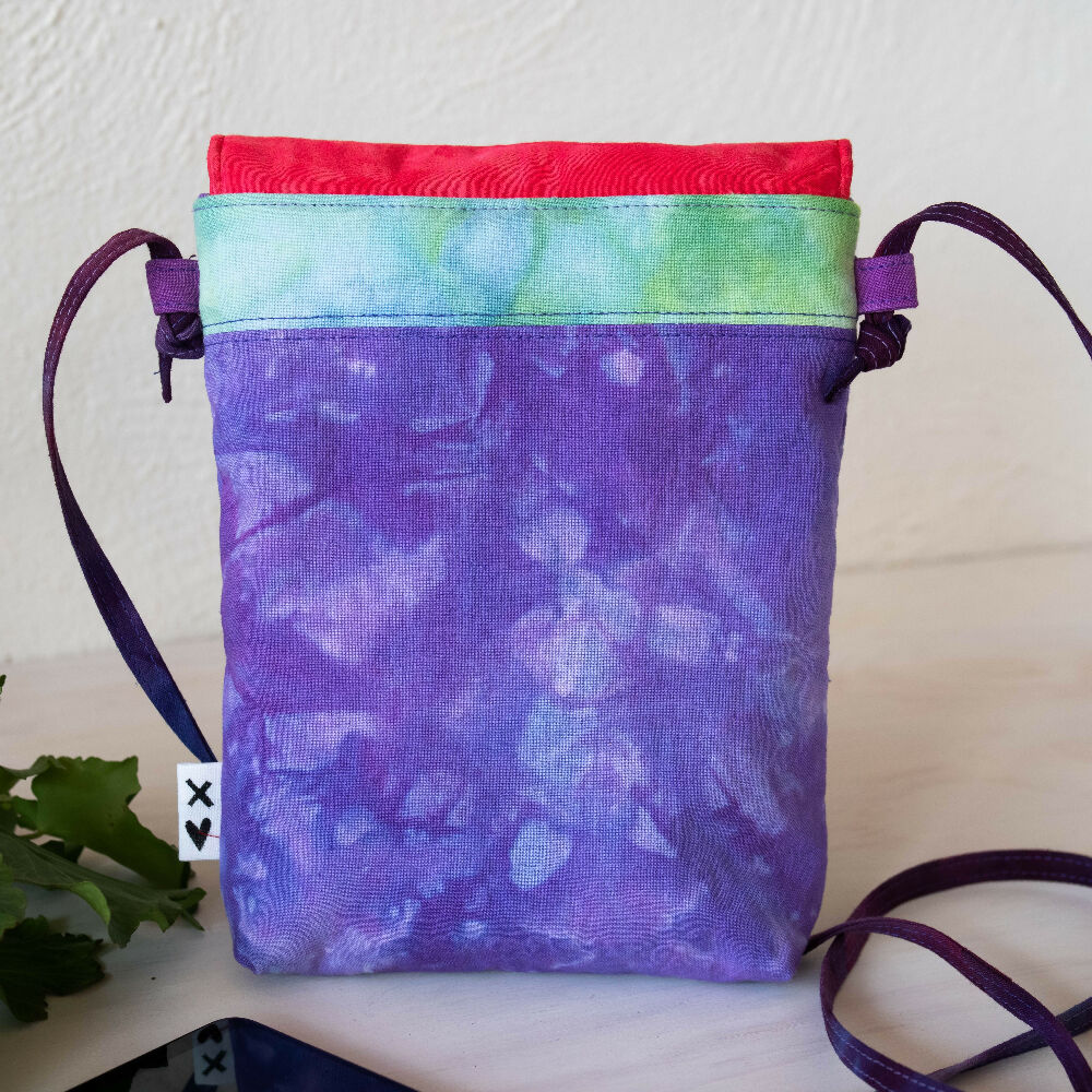 Ice Dyed Small Messenger/Cross Body Bag, Lilac