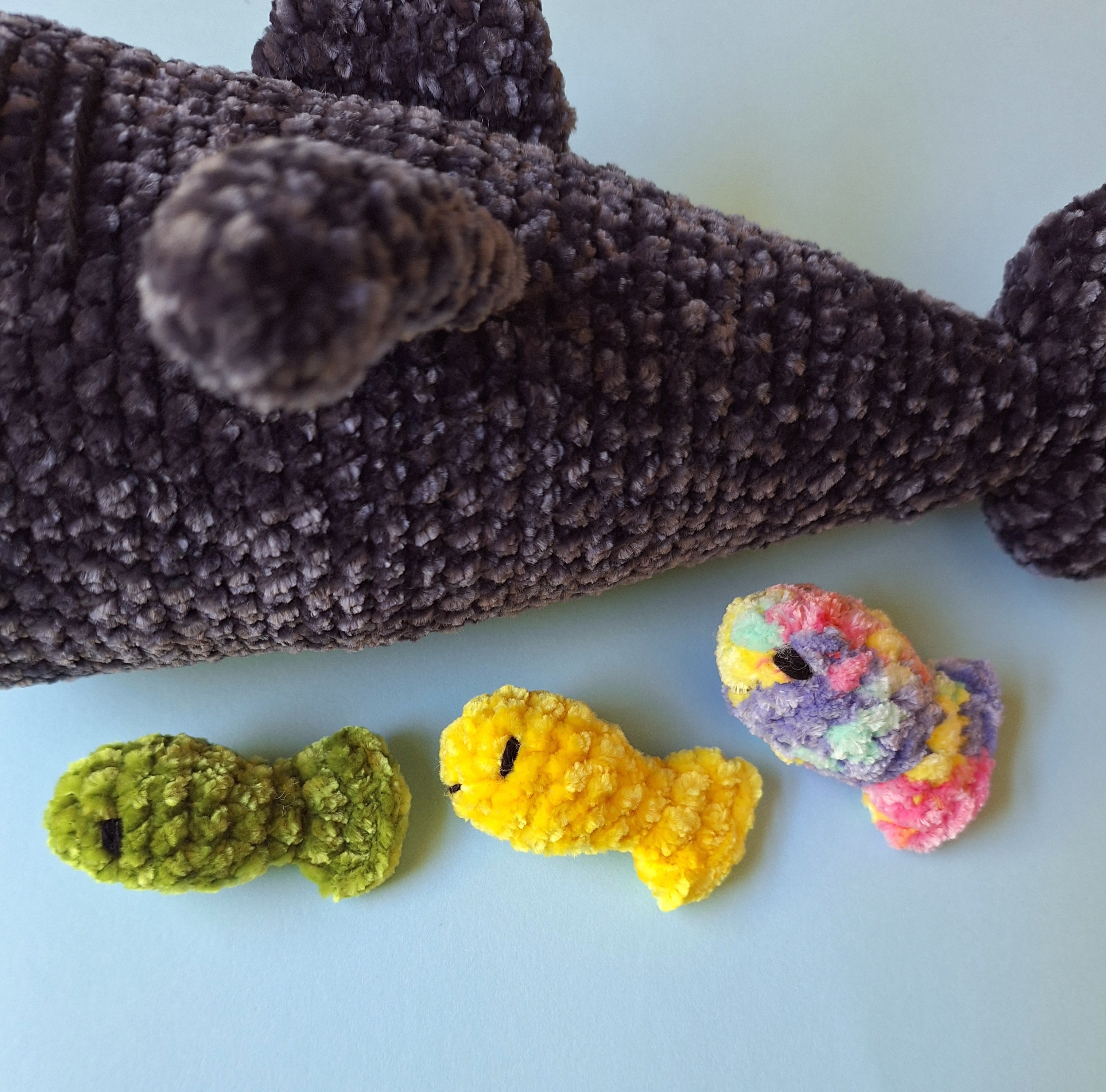 Crocheted Velvet Shark Playset
