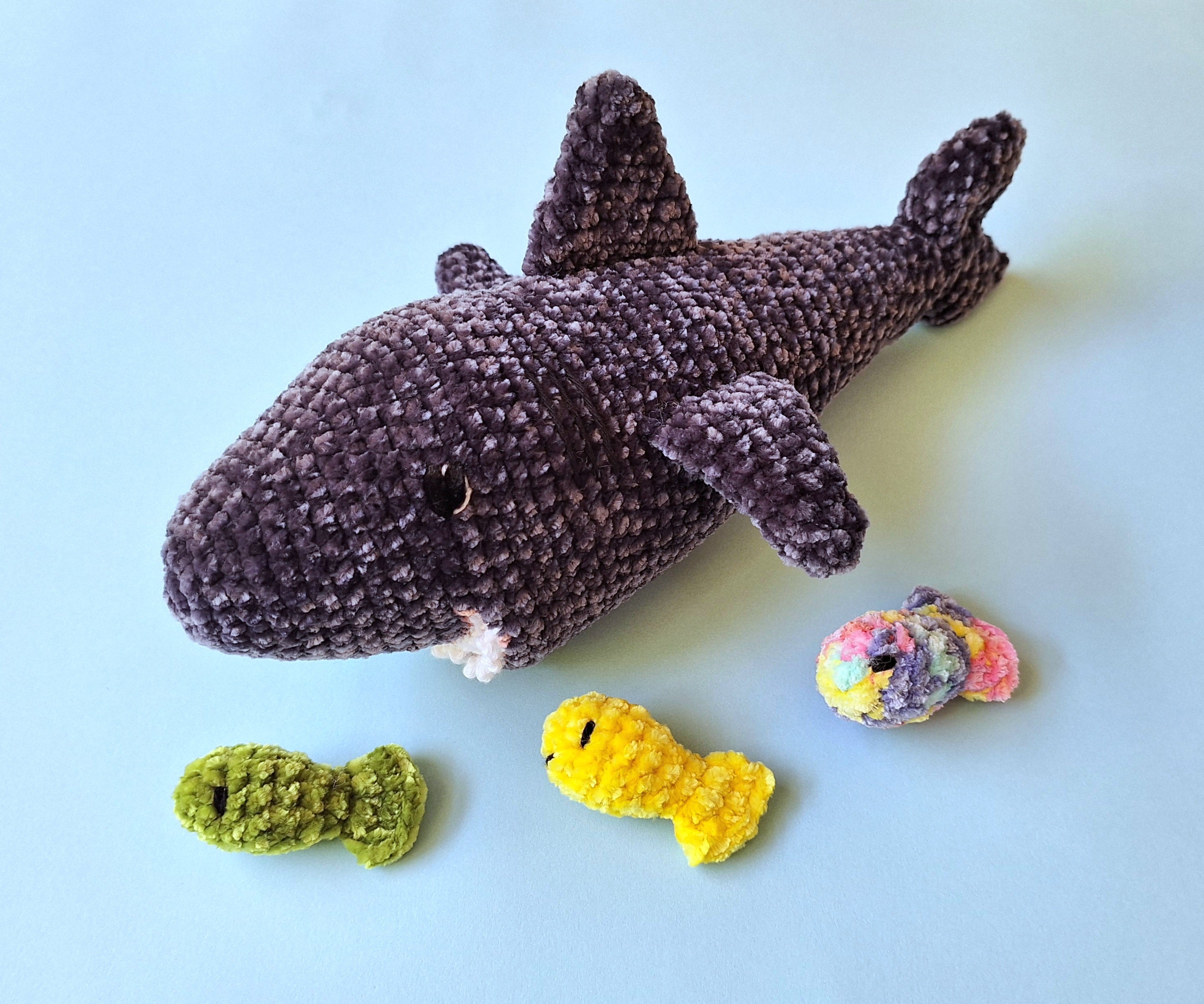 Crocheted Velvet Shark Playset