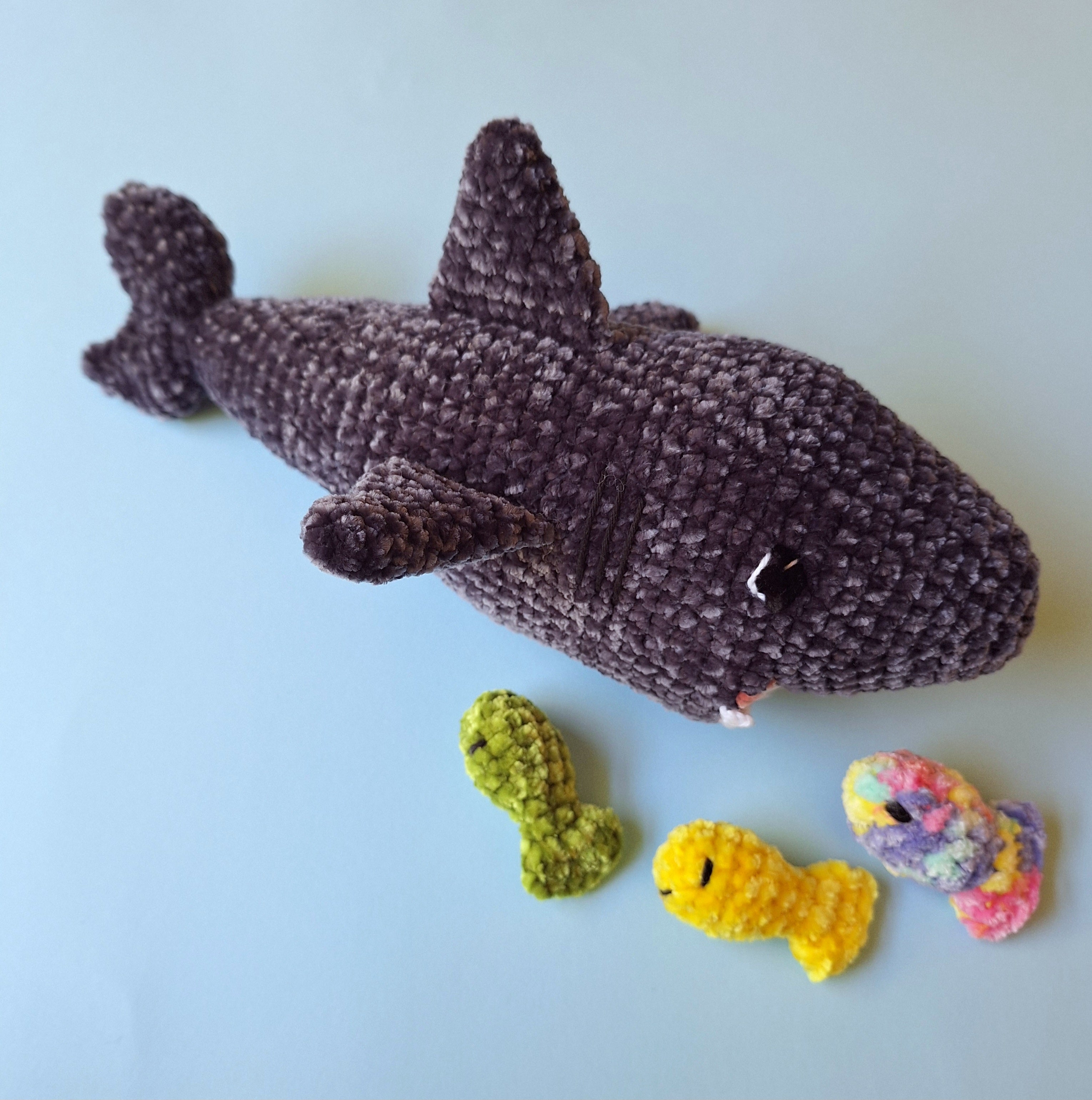 Crocheted Velvet Shark Playset