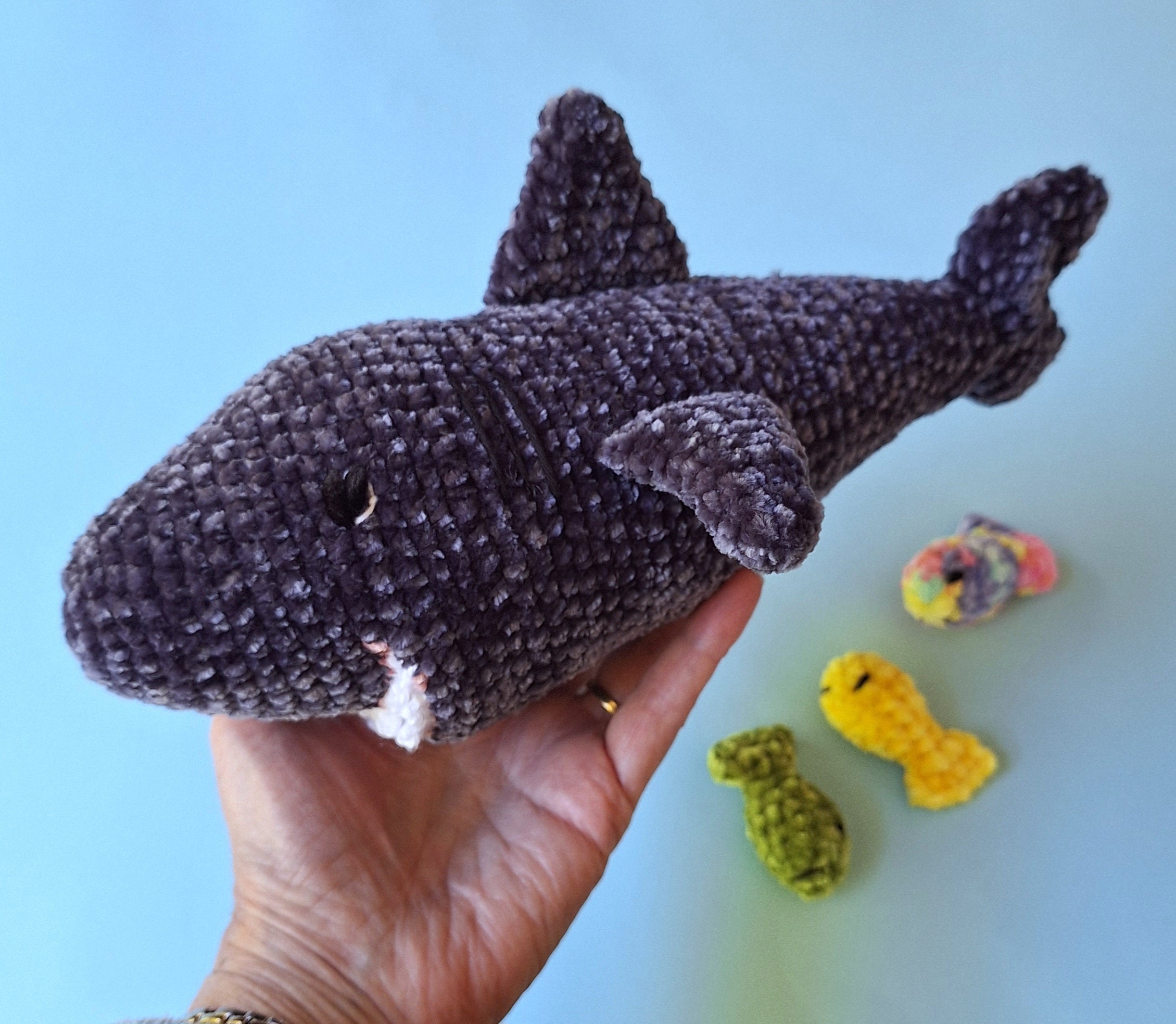 Crocheted Velvet Shark Playset