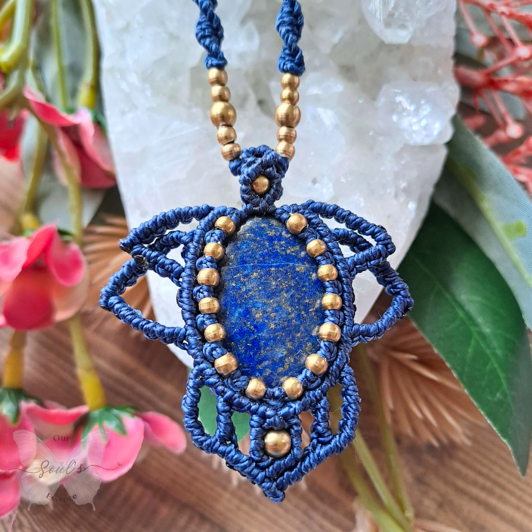 Lapis Lazuli Micromacrame Necklace