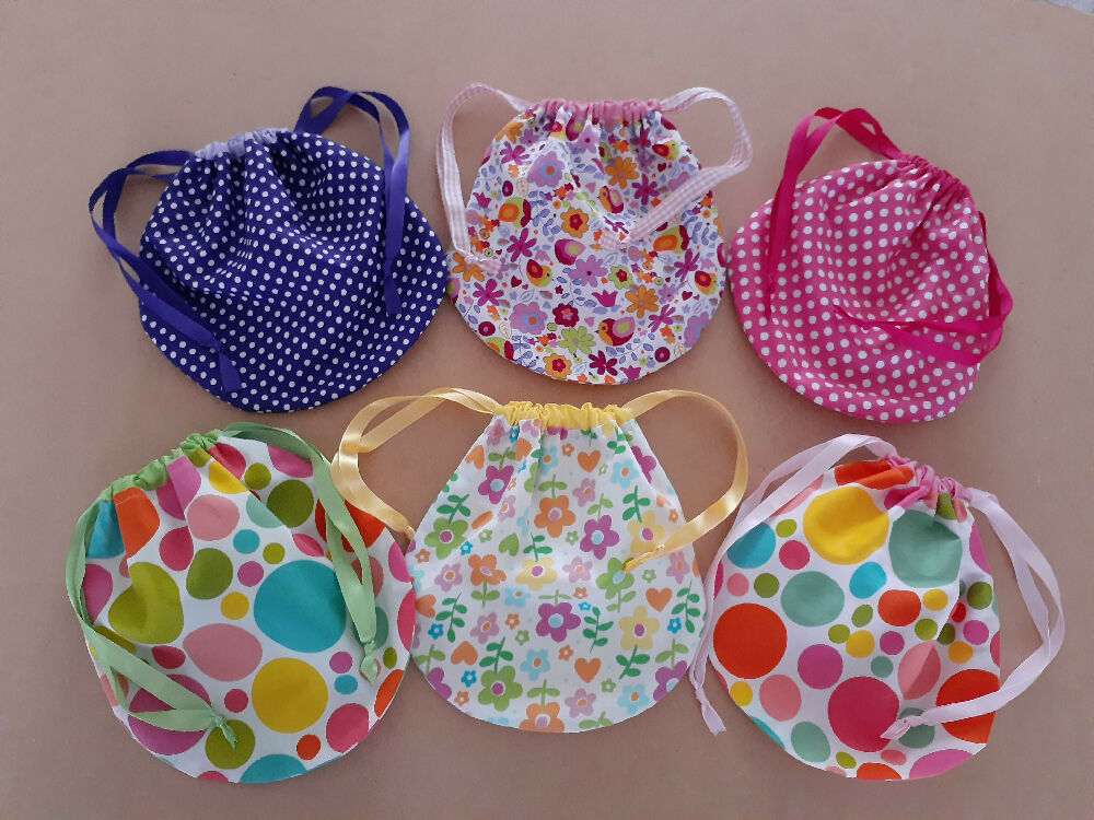 Children's Drawstring Bag with Hair Accessories