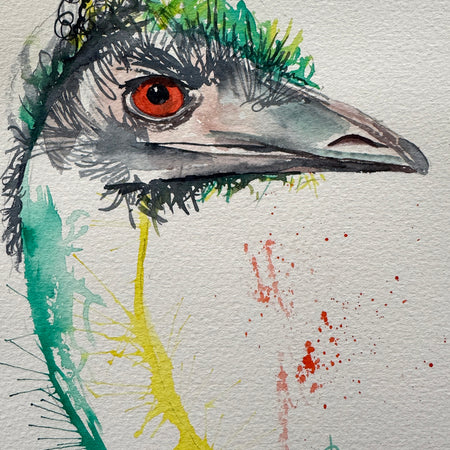 Mini Me #194 Emu Original Watercolour Painting