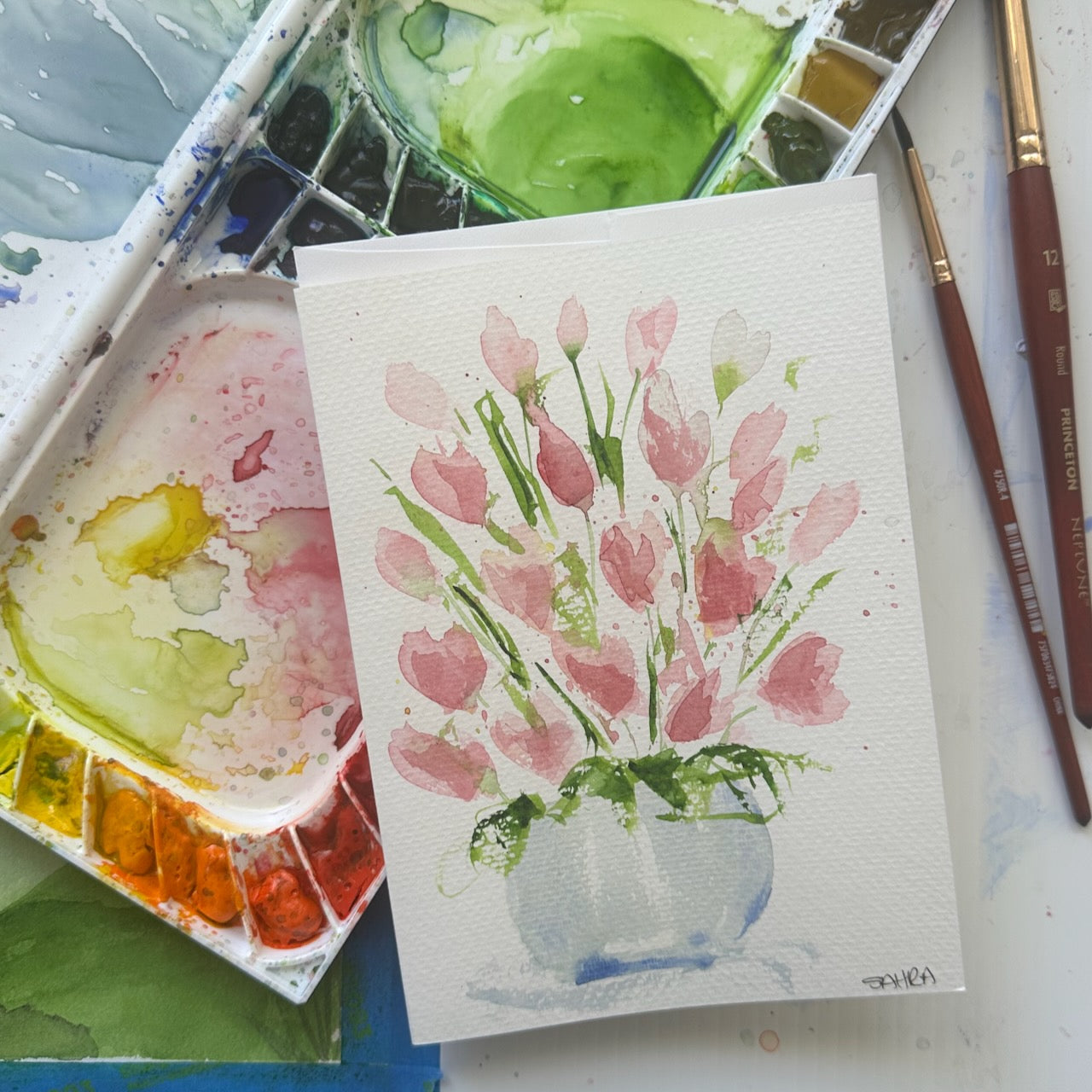 Greeting Card Painting Tutorials ~ Flowers