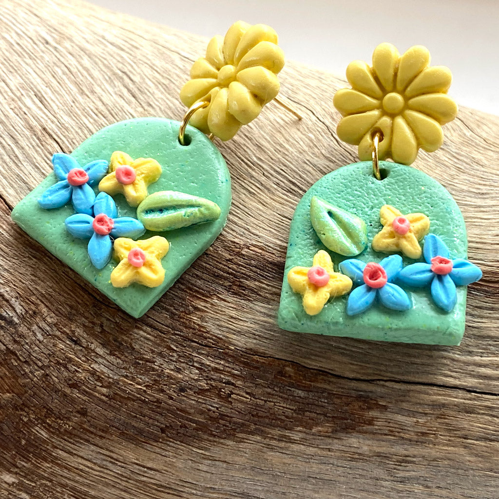 Floral Polymer clay earrings