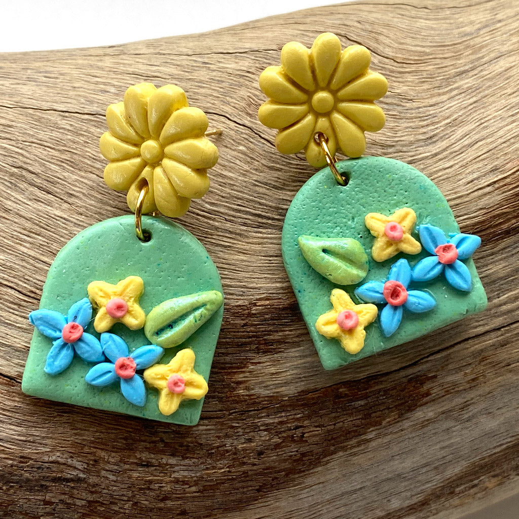 Floral Polymer clay earrings