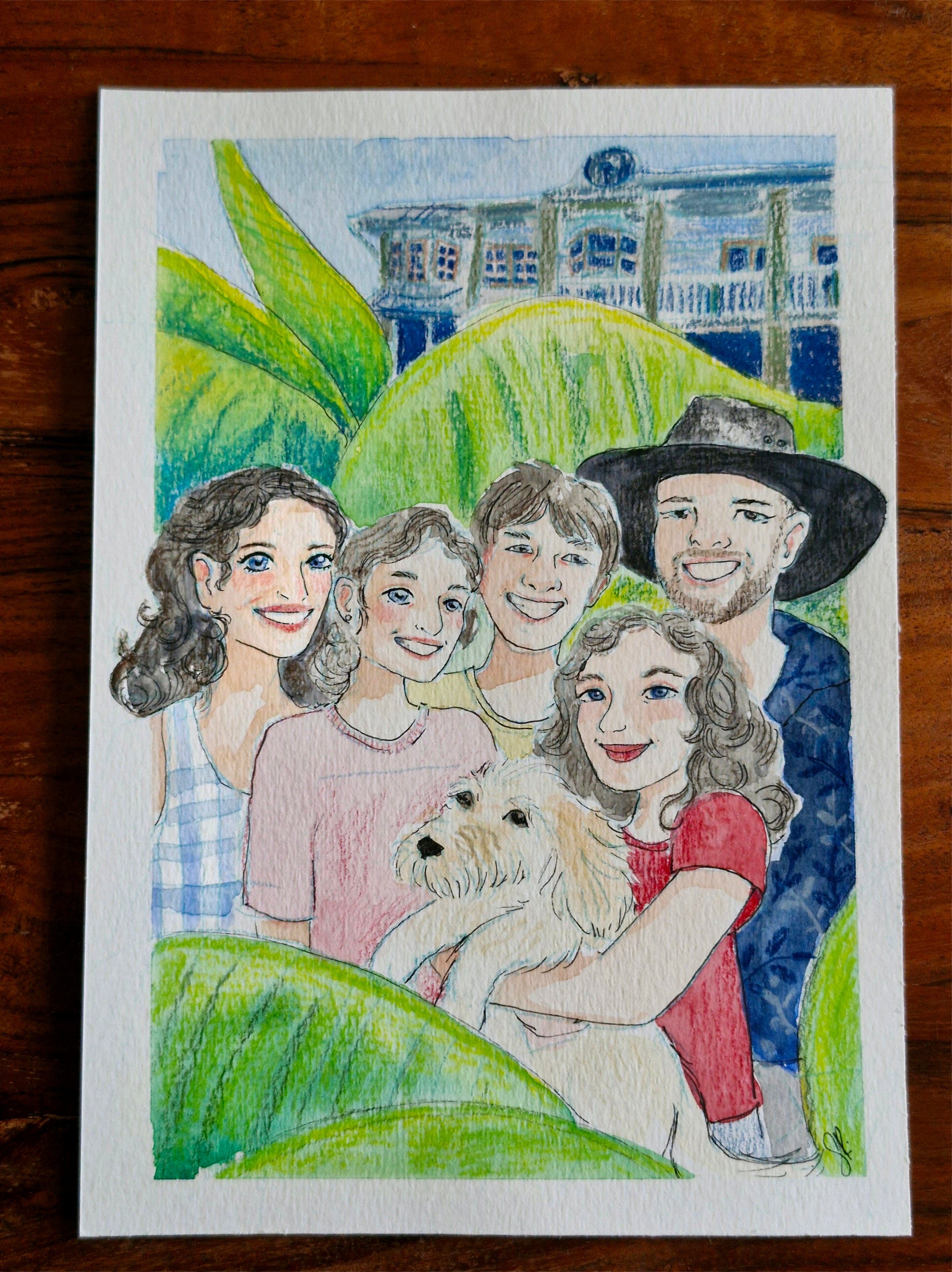 A5 Custom Family Portrait | Watercolour Illustration