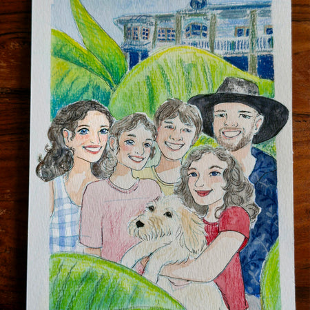 A5 Custom Family Portrait | Watercolour Illustration