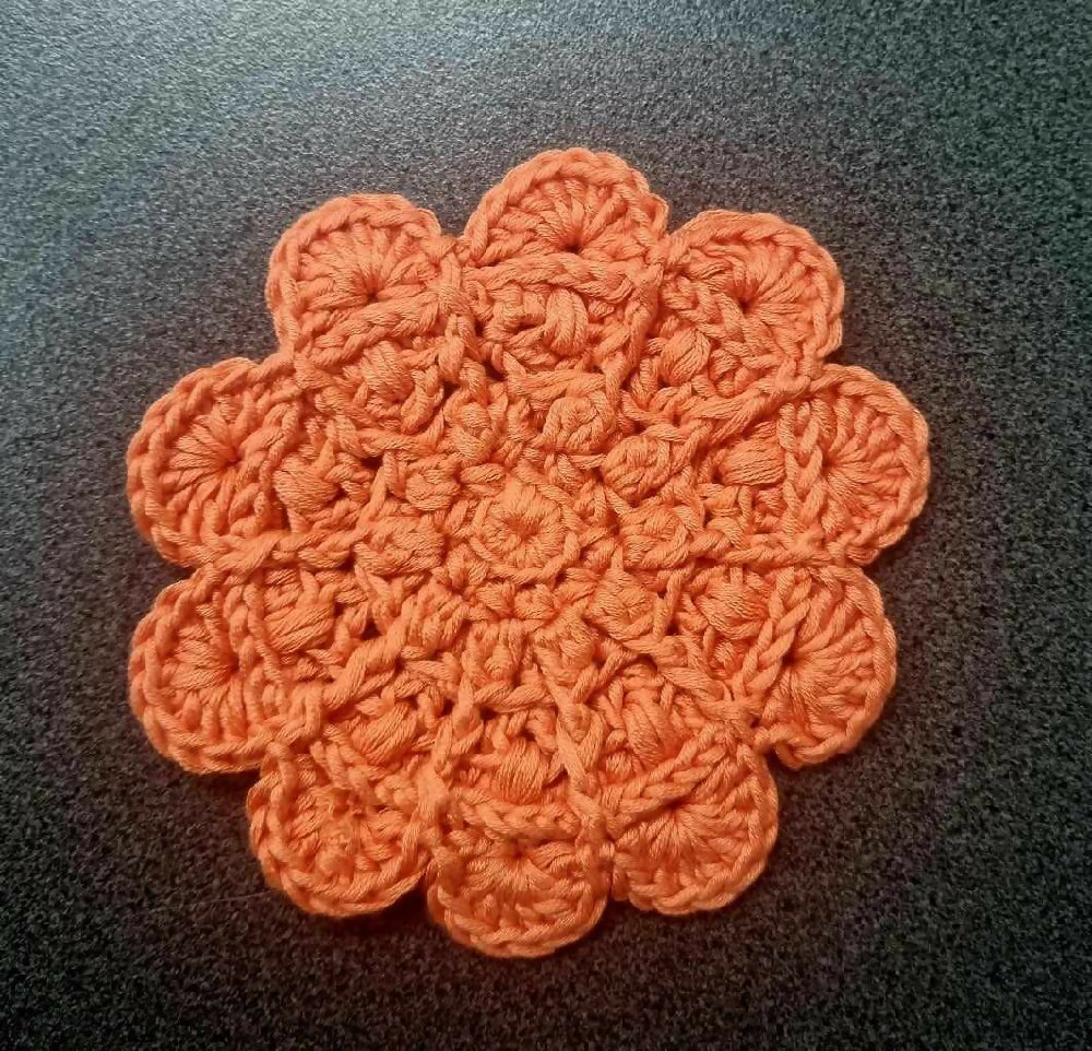 Boho Swirl Crochet Coasters | Peach | Coral