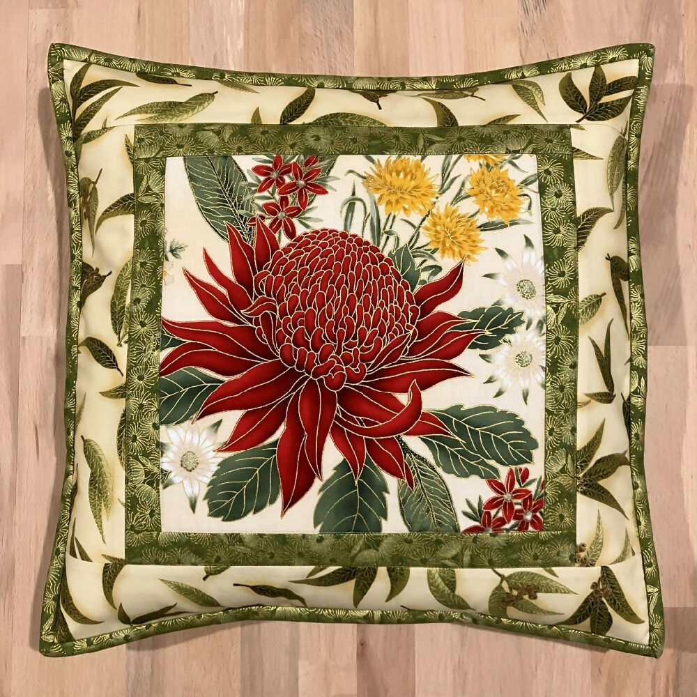 cushion cover handmade Australian native - waratah